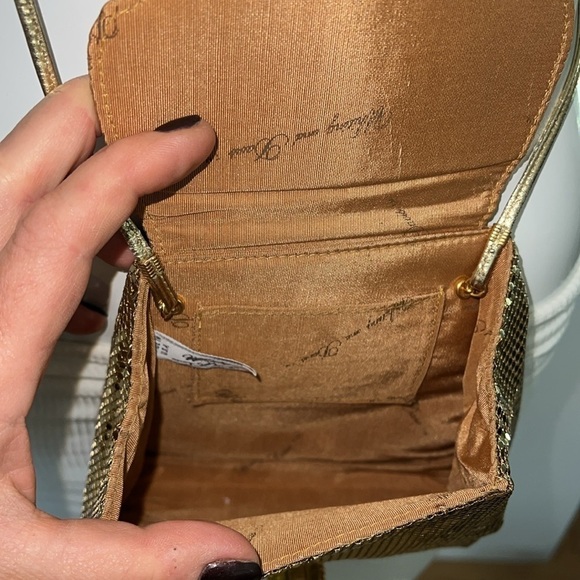 Whiting and Davis Gold Mesh Metallic Chain Envelope Shoulder Crossbody Bag - Picture 13 of 14